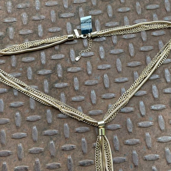 INC International Concept Women Necklace SNK Chain Long Tassel Gold Tone Yneck - Picture 7 of 12